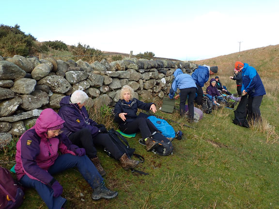 5.Conwy - Abergwyngregyn
7/4/24. Lunch in the only sheltered spot for miles, besides Afon Gyrach between Waen Gyrach and Craig Hafodwen. 
Keywords: April24 Sunday Eryl Thomas