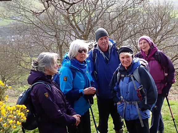 8.Conwy - Abergwyngregyn
7/4/24. A short stop to enable some first aid to be done. Llanfairfechan is at the bottom of the valley behind the group.
Keywords: April24 Sunday Eryl Thomas