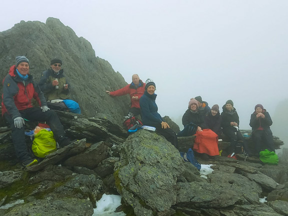 3.Glyders
10/3/24. Finally arrived at the summit of Glyder Fawr. Time for lunch. Photo: Eryl Thomas.
Keywords: Mar24 Sunday Gareth Hughes