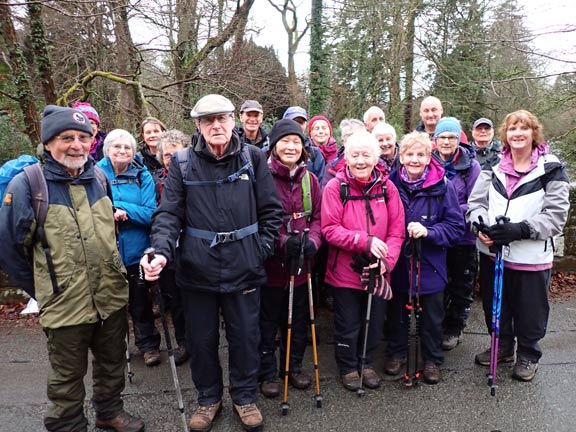 1 Llanbedr - Artro - Cwm Nantcol
15/2/24. The group shot taken on the bridge at the confluence of Afon Artro and Afon Cwmnantcol.
Keywords: Feb24 Thursday Hugh Evans