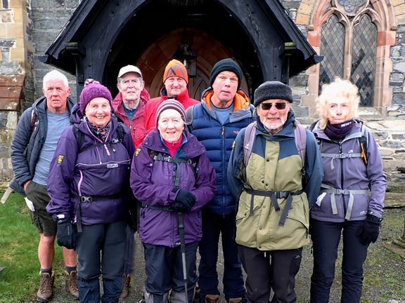 1. Llandrillo - Bwlch Maen Gwynedd.
25/2/24. Starting off in front of St Trillo Church, Llandrillo-yn-Edeyrn. Photo: Editor / Eryl Thomas.
Keywords: Feb24 Sunday Eryl Thomas