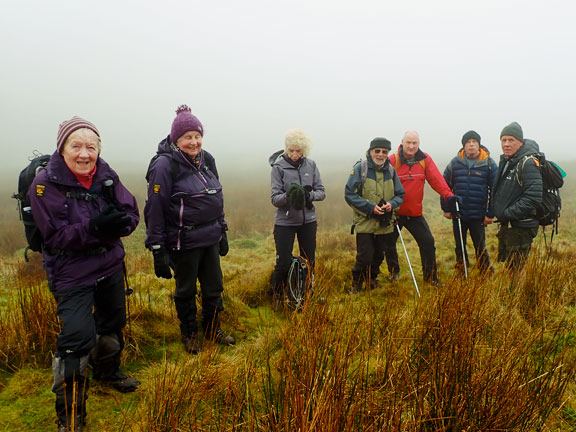 3. Llandrillo - Bwlch Maen Gwynedd.
25/2/24.  Well into the walk now. It has been a continuous up hill climb into the wind. another break required. We are at about 2000ft near Ffynnon Maen Milgi.
Keywords: Feb24 Sunday Eryl Thomas