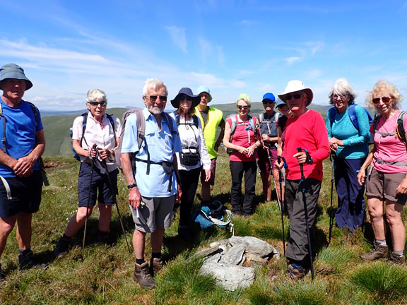 8.Maesglase, Maen Du & Craig Rhiw-erch
2/6/24. But we were not satisfied, we had to go on to Craig Rhiw-erch at 2202ft. A pile of stones marked the summit or we would never have known, as it is a dome type summit.
Keywords: Jun24 Sunday Adrian Thomas