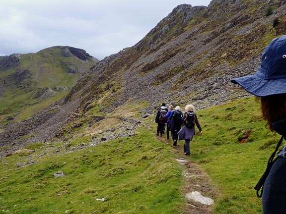 6. Moelwyn Bach, Lakes and foothills.
21/4/24. Starting on the path which passes round the eastern and south-eastern side of Moelwyn  Mawr, can be seen, finishing at Bwlch Stwlan. The path up Moelwyn Bach can also be seen in the distance up the side of Moelwyn Bach.
Keywords: Apr24 Sunday Adrian Thomas