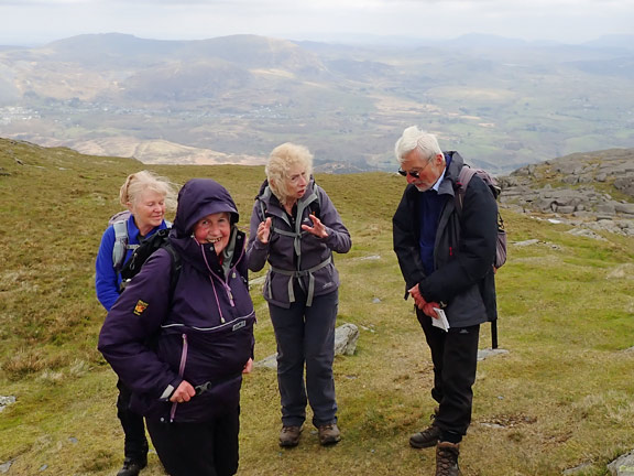 7.Moelwyn Bach, Lakes and foothills.
21/4/24. Up on the summit of Moelwyn Bach after taking the steep rugged path to the top. Manod Bach and Manod Mawr in the background on the left.
Keywords: Apr24 Sunday Adrian Thomas