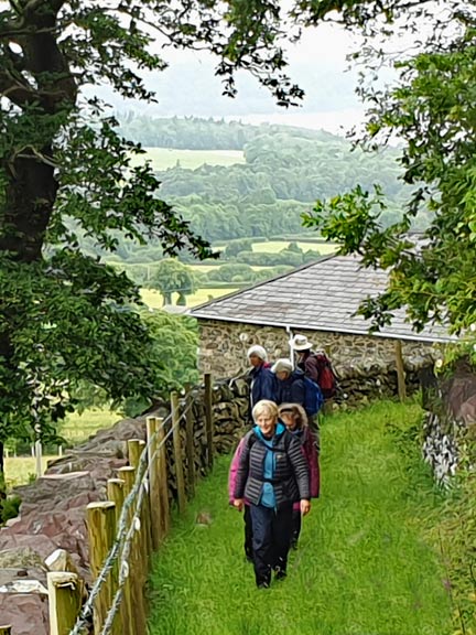 3.Tal-y-bont  -  Bryn Hall
30/6/24. Following the path up from Tan-y-marian on the west side of Marianywinllan woodland. The Menai Strait and Anglesey in the background.
Keywords: Jun24 Sunday Dafydd Williams