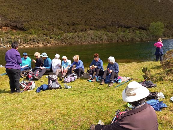 3.Talsarnau Circuit
5/5/24. Tea/Coffee break on the shores of Llyn Tecwyn Uchaf following a steep climb up from Trem-y-Garth. Photo: Eryl Thomas.
Keywords: May24 Sunday Gwynfor Jones