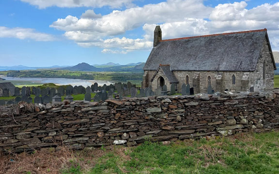 5.Talsarnau Circuit
5/5/24. Saint Tecwyn's Church at Llandecwyn. https://coflein.gov.uk/en/site/43903/ Photo: Eryl Thomas.
Keywords: May24 Sunday Gwynfor Jones