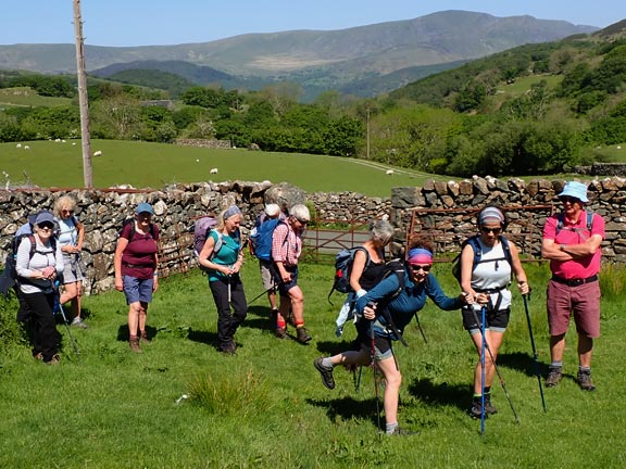 4. Tyrrau Mawr
19/05/24.  Leaving our morning panad site to start the slog up to the Pony Path.
Keywords: May24 Sunday Sally Kettle Debbie Lucas