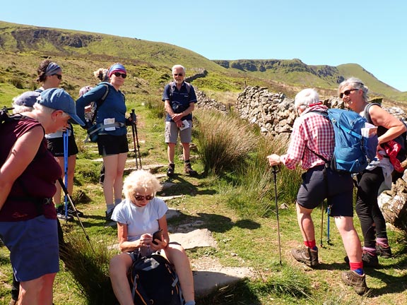 5. Tyrrau Mawr
19/05/24. The Pony Path reached, it was time for a brief  stop.
Keywords: May24 Sunday Sally Kettle Debbie Lucas