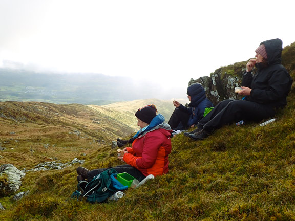 6.Garn III
11/2/24.  Lunch just below the summit of Y Garn.
Keywords: Feb24 Sunday Gareth Hughes