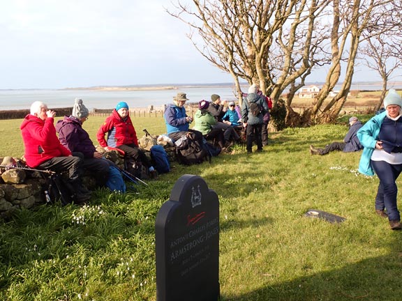 6. Y Foryd
13/02/25. Finally lunch at Eglwys Sant Baglan, close to Llanfaglan. You will notice Antony Armstrong Jones' headstone in the foreground.
Keywords: Feb25 Thursday Judith Thomas