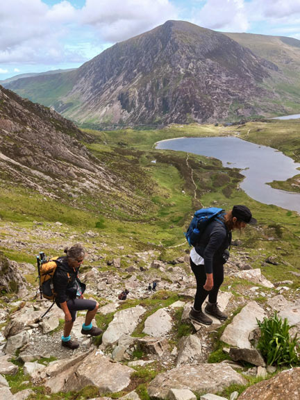 5. Ogwen - Devil's Kitchen - Y Garn - C y Filiast - Bethesda
15/06/25. Getting closer to Devil's Kitchen. Llyn Idwal and Pen yr Ole Wen in the background. Photo: Eryl Thomas.
Keywords: Jun25 Sunday Gareth Hughes