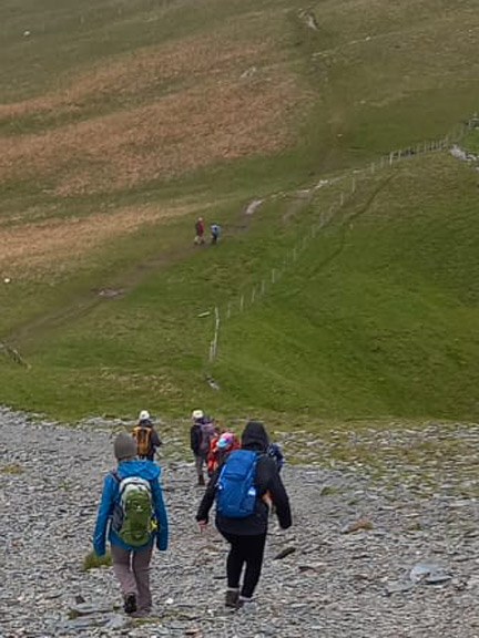 6. Ogwen - Devil's Kitchen - Y Garn - C y Filiast - Bethesda
15/06/25. Making our way along from the top of Devil's Kitchen towards Y Garn. Then we were in cloud!! Photo: Eryl Thomas.
Keywords: Jun25 Sunday Gareth Hughes