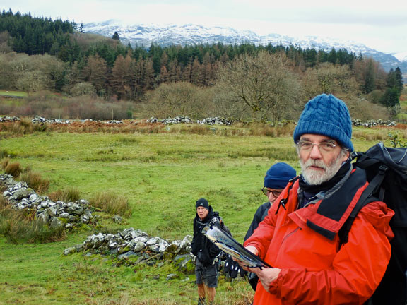 2.Trawsfynydd - Gellilydan
12/1/25. Our leader makes a brief stop to check progress. Moelwyn Bach in the background with a good covering of snow.
Keywords: Jan25 Sunday Gwynfor Jones