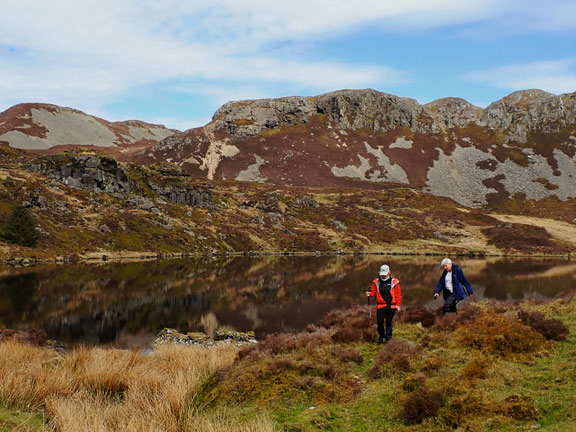 5. Y Gamallt-Y Garnedd- Graig Goch
20/04/25. Having finished our descent of Graig Goch we pass south of the northwest lake of Llynnau Gamallt.
Keywords: Apr25 Sunday Noel Davey