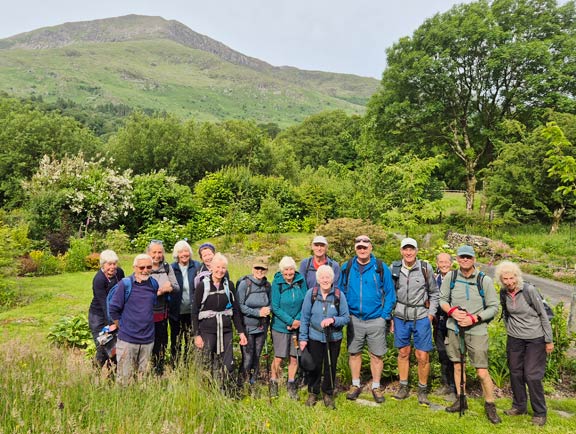 1. Beddgelert A walk
14/6/26. The start of the walk in Beddgelert with Moel Hebog in the background. Photo: Michael Thomas.
