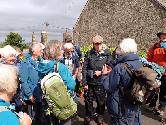 2. Clynnog Fawr - Caeau Tanybwlch - Henbant-bâch
18/6/26. A briefing given by the walk leader again just outside the church grounds.
Keywords: Jun26 Thursday Jane Logan