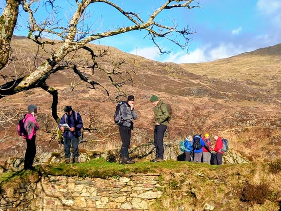 3. Craflwyn - Watkin Path - Llyn Dinas Circ.
25/1/26.. On top of Dinas Emrys No sign of the Red Dragon. Craig Wen (left) and Yr Aran (right) in the background. Photo: Selina Thomas.
Keywords: Jan26 Sunday Selina Thomas Hugh Evans