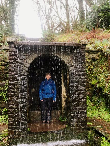 2. Glynllifon Park
26/2/26. Not far away from the previous photo, a shelter from the rain over which Afon Llifon normally flows as a waterfall.  Photo: Miriam Heald,
Keywords: Feb26 Thursday Miriam Heald