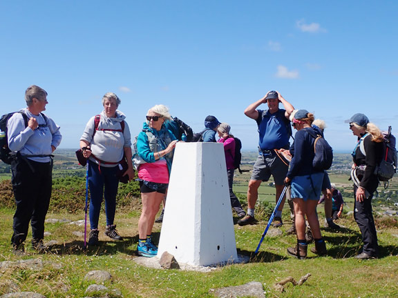 8. Parys Mountain - Mynydd Eilian
28/6/26. The trig point on the summit of Mynydd Eilian at 177 metres. Time for lunch.
Keywords: Jun26 Sunday Noel Davey
