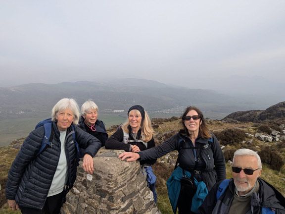 3. Porthmadog - Moel-y-Gest
22/3/26. A close up of most of those at the trig point. Photo: Debbie Lucas.
Keywords: Mar26 Sunday Noel Davey