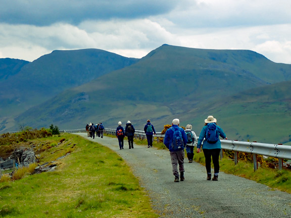 5. Talysarn-Tanyrallt
7/5/26. Approaching the side of the Cilgwyn Council Tip. Long closed and covered. Mountains of the Nantlle Ridge in the background.
Keywords: May26 Thursday Colin Higgs