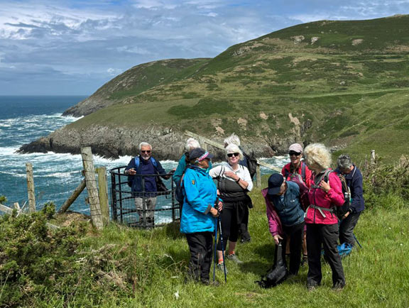 7. Uwchmynydd - Porth Llanllawen
4/6/26. At the top suitably refreshed, and ready for some more walking, hopefully ending in a cafe.  Photo: Louise Fletcher Brewer.
Keywords: Jun26 Thursday Judith Thomas