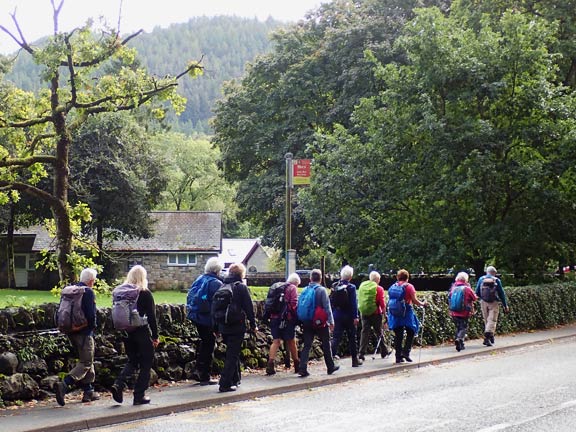 2. Betws -y-Coed - Fairy Glen - Conwy Falls
14/9/23. Making our way down the main street in Betws-y-Coed. The leader setting a fast pace.
Keywords: Sep23 Thursday Dafydd Williams
