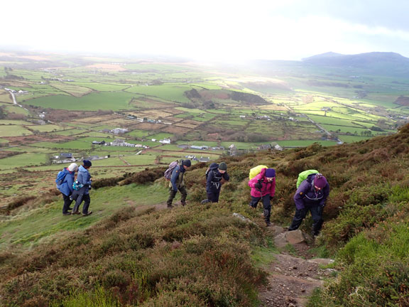 3.Mynytho - Garn Fadryn
31/12/23.  About halfway up Garnfadryn. It is getting quite windy.
Keywords: Dec23 Sunday Annie Andrew