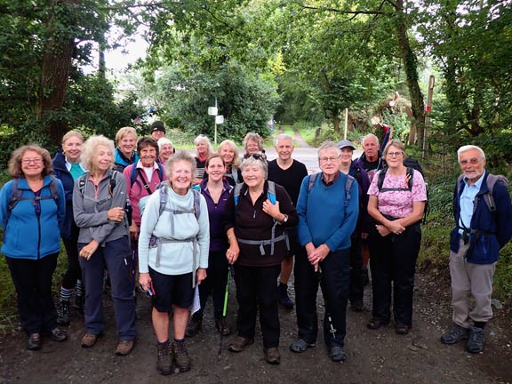 1.Lôn Goed
13/8/23.  Starting off from the north side of the Chwilog-Pandy Garage Road.  We then crossed the road and headed south to the start of Lôn Goed before heading back north.
Keywords: Aug23 Sunday Dafydd Williams