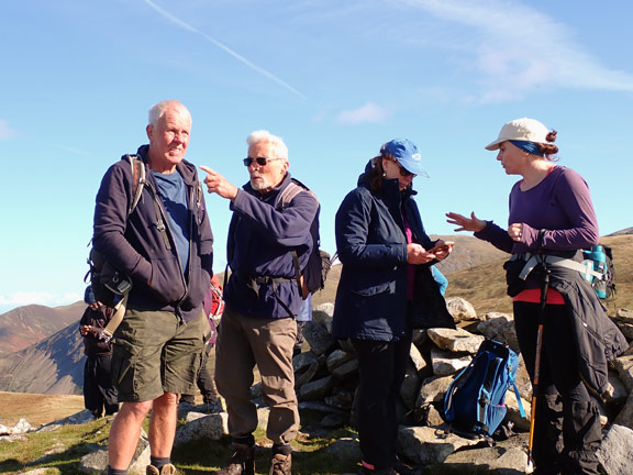 4.Moel Wnion-Moel Faban
22/10/23. Lunch was taken on Moel Wnion just 0.5ml back. We are now on Gyrn (542metres) enjoying the fantastic views.
Keywords: Oct23 Sunday Annie Andrew