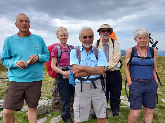 1.Clip, Moel Ysgyfarnogod and Foel Penolau.
10/09/23. The group during the walk. Photo: Eryl Thomas.
Keywords: Sep23 Sunday Adrian Thomas