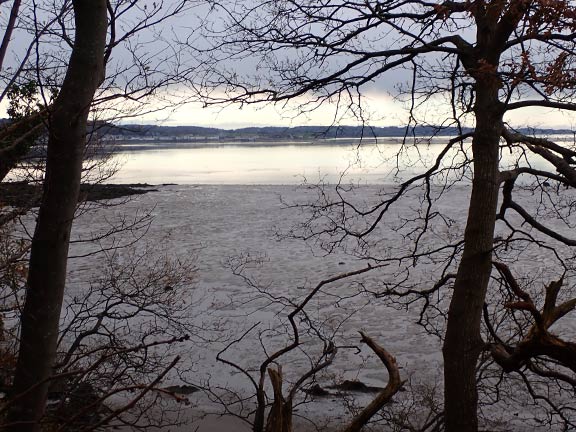 4.Aber Ogwen-Porth Penrhyn-Moel y Ci
3/12/23. Meanwhile if one looked over to the right they would get a lovely view over the Menai Strait with the tide out to Anglesey. 
Keywords: Dec23 Sunday Noel Davey