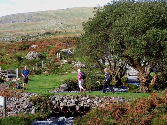 3.Talybont/Conway Valley - Dulyn & Melynllyn Reservoirs
8/10/23. Our morning break site. Running water, places to sit, trees and mountains, the perfect spot. There was a hydro-electric  scheme behind the trees.
Keywords: Oct23 Sunday Eryl Thomas