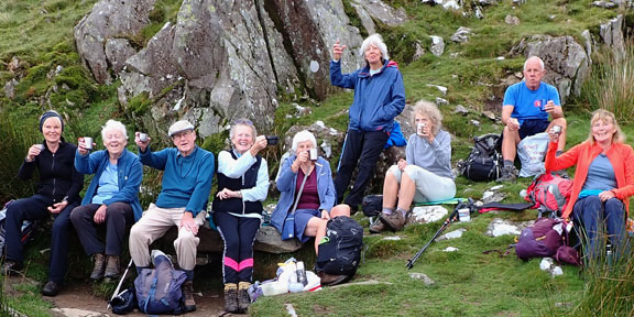 2.Yr Wyddfa
24/8/23. A stop for coffee just before the going gets really steep at Bwlch Cwm Brwynog.
Keywords: Aug23 Thursday Dafydd Williams
