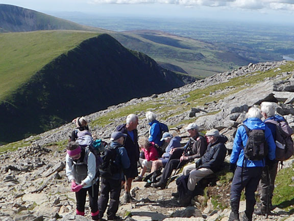 8. Yr Wyddfa
24/08/23. A brief rest on the way down. Photo: Gwynfor Jones.
Keywords: Aug23 Thursday Dafydd Williams