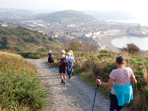 4.Aberystwyth Friday 6th Sept.
6/9/24. Constitution Hill to our left, as we descend towards Aberystwyth then the bus back to Borth.  Photo: Hugh Evans.
Keywords: Sep24 Friday Noel Davey