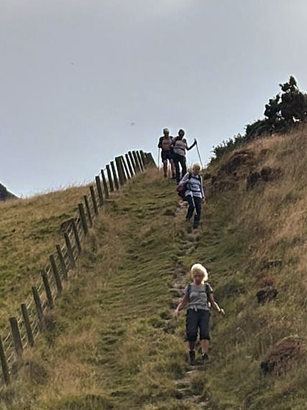 4.Aberystwyth Saturday 7th Sept
7/9/24. A group close to the end of the walk coming down Allt Wen. The same path that the C group took in the morning, but in the opposite direction. Photo: Louise Fletcher-Brewer..
Keywords: Sep24 Saturday Noel Davey
