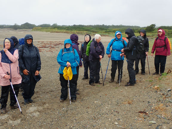 3. Afonwen Farm - Lôn Goed Circular.
15/08/24. We hit the very windy beach and find that the tide is going to prevent us following our intended path. A diversion will be necessary.
Keywords: Aug24 Thursday Nia Parry