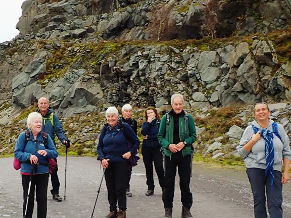3. Bethesda - Penrhyn Quarry - Mynydd Llandegai
3/11/24. Finally near the top of the Penrhyn Quarry footpath (shared with the zipwire lorries) the track evens out. A good wide steeply ascending path.
Keywords: Nov24 Sunday Noel Davey