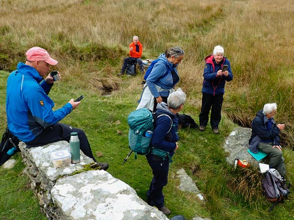 2. Dyffryn Ardudwy - Pont Scethin
6/10/24. Lunch at Pont Scethin. A  humpbacked, single-span, stone packhorse bridge. Once a key crossing on the Harlech to London road, one of many drovers’ roads which served the English markets with Welsh livestock
Keywords: Oct24 Sunday Hugh Evans