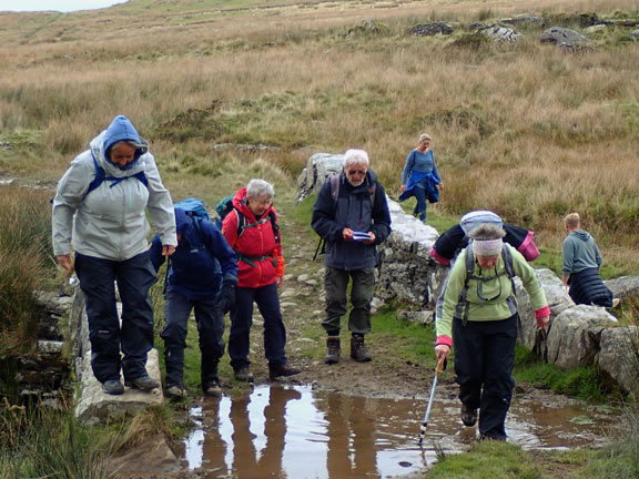 3. Dyffryn Ardudwy - Pont Scethin
6/10/24. A few feet from our dry sheltered lunch site we encounter a a difficult to avoid water hazard. There was more to come.
Keywords: Oct24 Sunday Hugh Evans