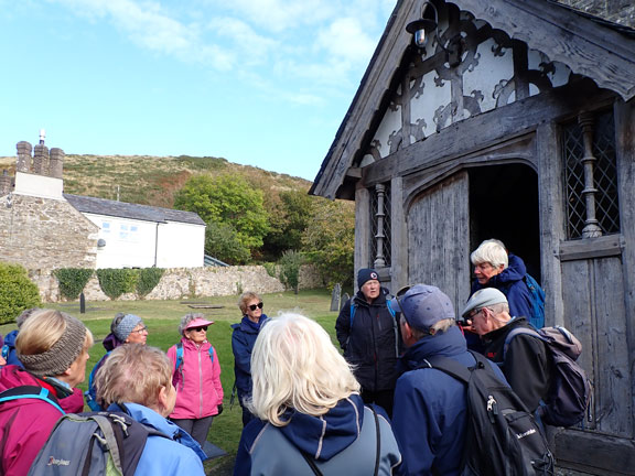 3. Llanengan- Ffynnon Fyw
10/10/24.At St Cian's 13c Church at Llangian. Our walk leader recounts some of the church's history.
Keywords: Oct24 Thursday Jane Logan