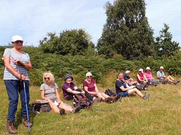 6.Morfa Conwy - Great Orme - Llandudno West Shore.
28/7/24. Lunch time on the side of Nant-y-Gamar.  We are not far now from east side of Llandudno's North Shore.
Keywords: Jul24 Sunday Kath Mair