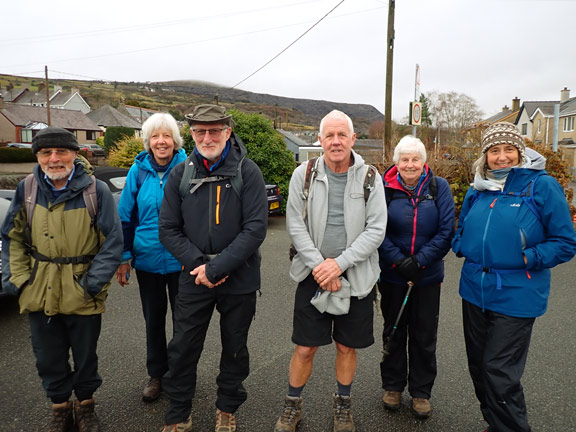 1. Talysarn-Mynydd Cilgwyn - Moel Tryfan.
15/12/24. At the start in the car park in Talysarn.
Keywords: Dec24 Sunday Hugh Evans