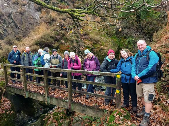 3. Tanygrisiau - Llyn Stwlan
17/11/24. Crossing Afon Nant Ddu near the disused Moelwyn Mine. Photo: Eryl  Thomas.
Keywords: Nov24 Sunday Eryl Thomas