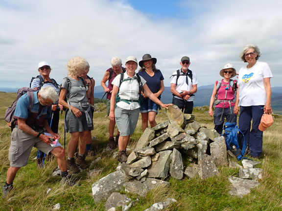 4.Trawsfynydd - Foel Fawr - Gold Mines
11/08/24. On the summit of Graig Wen then swiftly for lunch a few yards away. We need a site with a bit of a breeze.
Keywords: Aug24 Sunday Hugh Evans