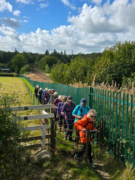 6. Aber-Ogwen
11/09/25. On our way our of Tal-y-Bont and making towards the church. The main Holyhead-Chester railway lines just over the fence on the right.
Keywords: Sep25 Thursday Kath Spencer
