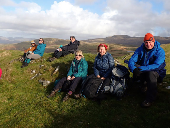 6. Harlech - Foel Senigl - Moel Goedog - Moel y Gerddi
2/11/25. Lunch on the summit of Moel Goedog. Quite a chilly breeze on the top.
Keywords: Nov25 Sunday Rita Thornbery